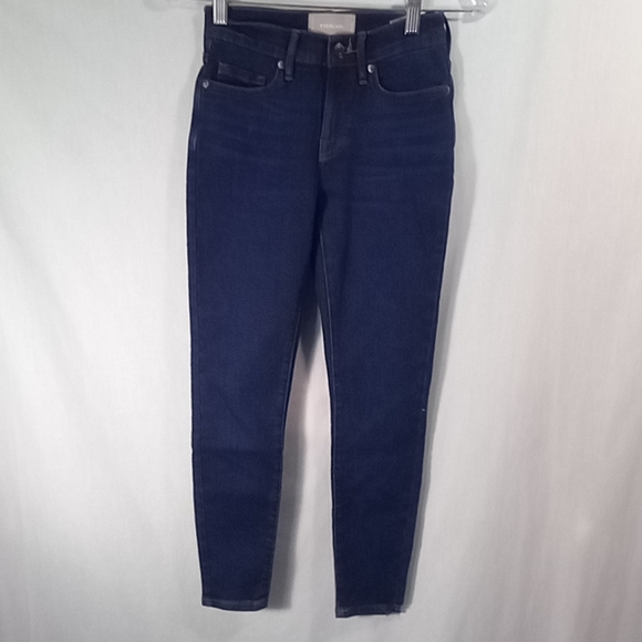 Everlane Dark Wash Mid Rise Skinny Ankle Jeans Size 23 - Picture 1 of 6